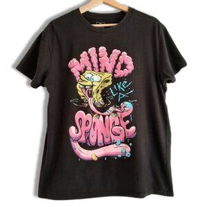 SPONGEBOB "Mind Like A Sponge" Short Sleeve Crewneck T-Shirt Black Sz M
